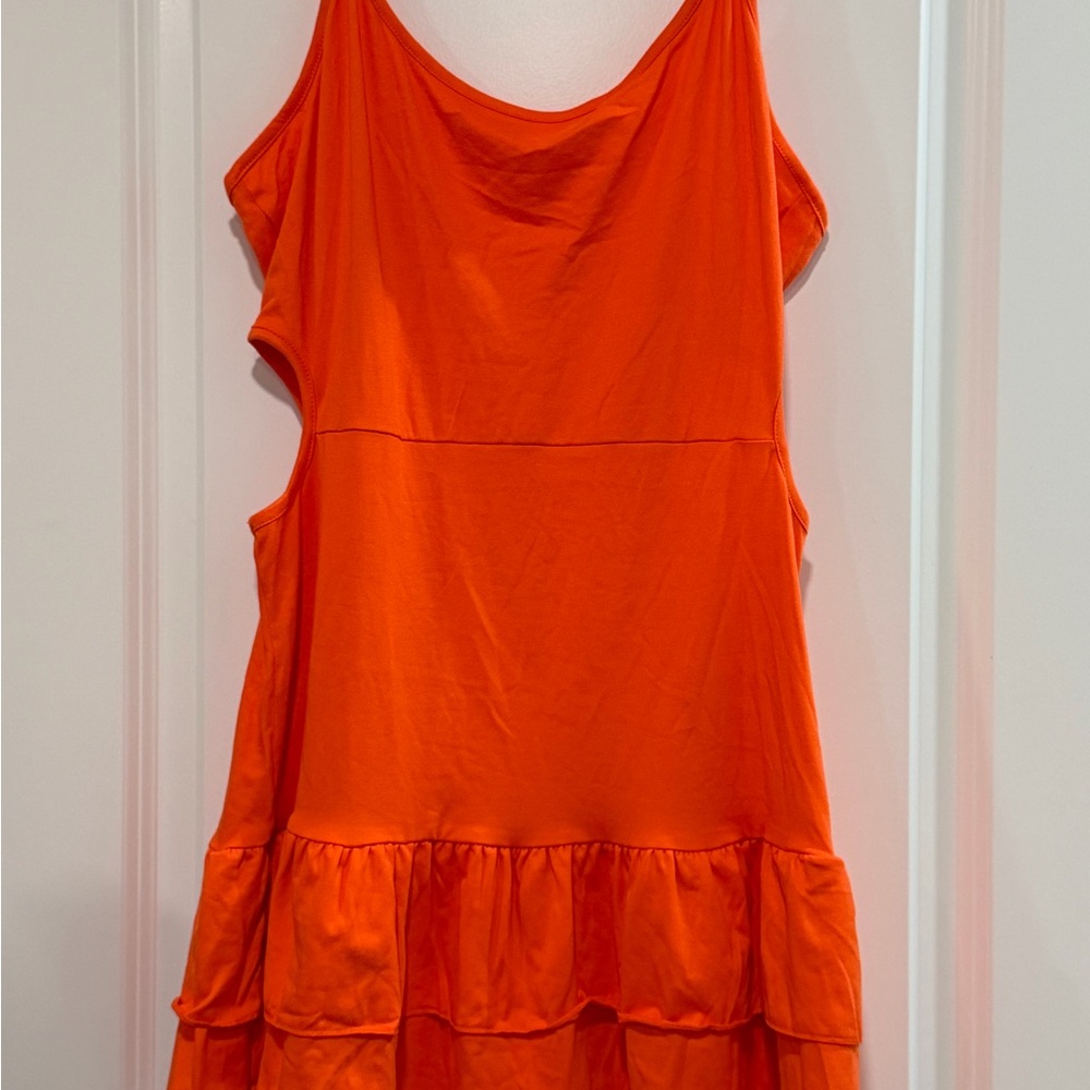 SHEIN Curve Bold Orange Tank Dress